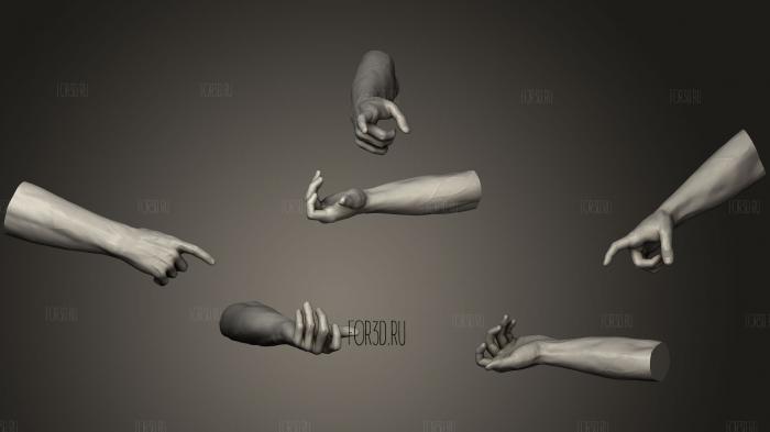 Male Hands 9 stl model for CNC
